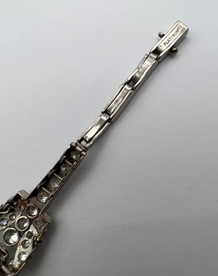 Lot 114 - A diamond cocktail watch, the rectangular...