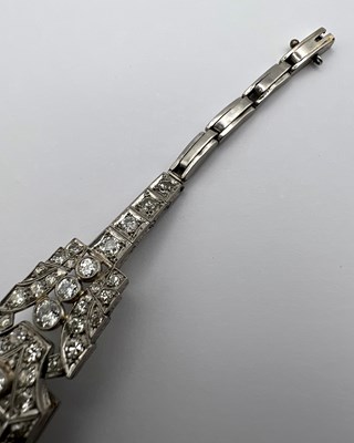 Lot 114 - A diamond cocktail watch, the rectangular...