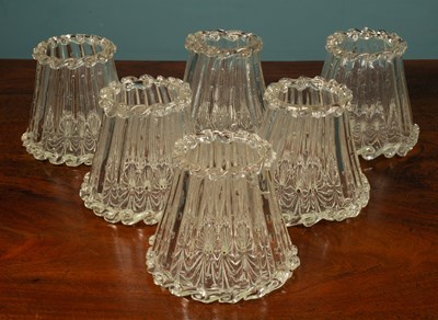 Lot 357 - A set of six Murano clear glass lampshades