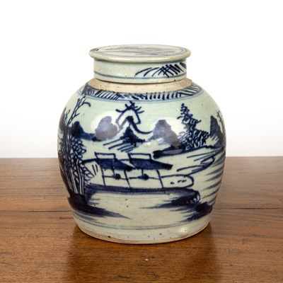 Lot 231 - Blue and white ceramic ginger jar and cover...