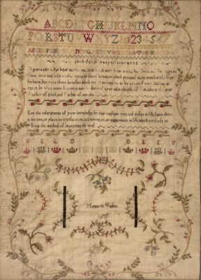 Lot 207 - An early 19th century needlework sampler,...