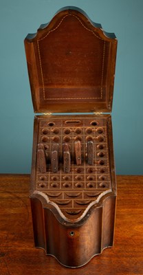 Lot 580 - A George III mahogany knife box