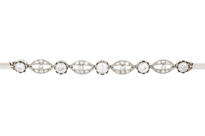 Lot 121 - A diamond panel bracelet, designed as a series...