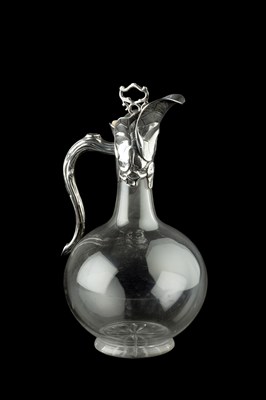 Lot 708 - A mid Victorian silver mounted glass claret...