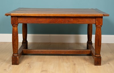 Lot 220 - Five oak tables from New College, Oxford,...