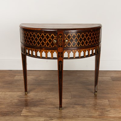 Lot 67 - Continental marquetry side table with...