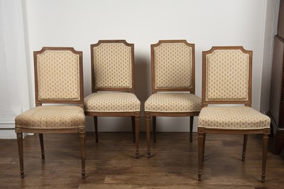 Lot 72 - Set of four French Louis XVI style chairs with...