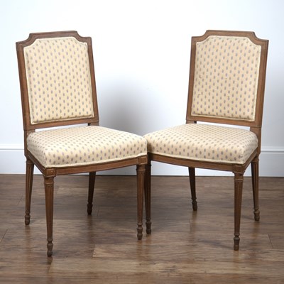Lot 72 - Set of four French Louis XVI style chairs with...