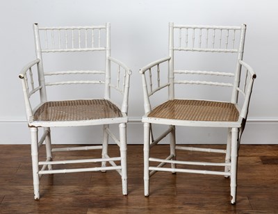 Lot 76 - Pair of painted William Morris (1834-1896)...