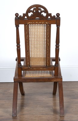 Lot 83 - Walnut framed campaign folding chair 19th...