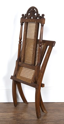 Lot 83 - Walnut framed campaign folding chair 19th...