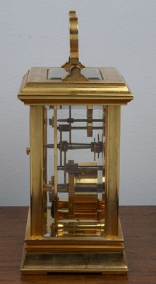 Lot 214 - Halcyon Days carriage clock with an enamel...