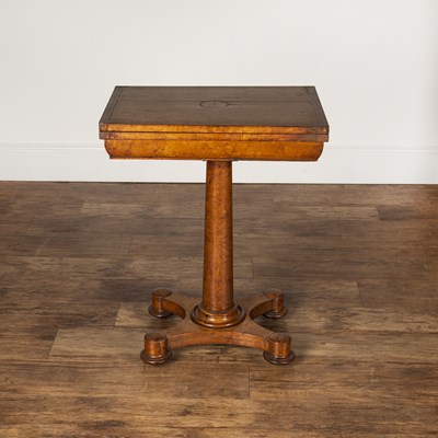 Lot 84 - Maple wood card or patience table 19th Century,...