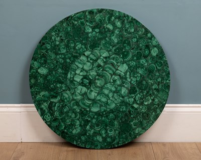 Lot 536 - A circular malachite table top.