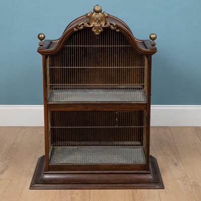 Lot 409 - A French hardwood two-levelled birdcage