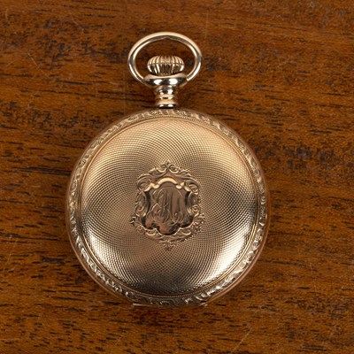 Lot 387 - 14k gold cased Waltham full hunter pocket...