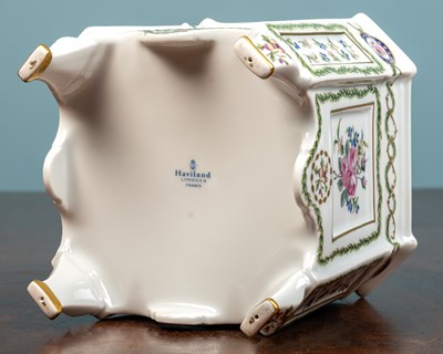 Lot 10 - A Haviland Limoges cachepot, porcelain with a...