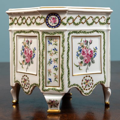 Lot 10 - A Haviland Limoges cachepot, porcelain with a...