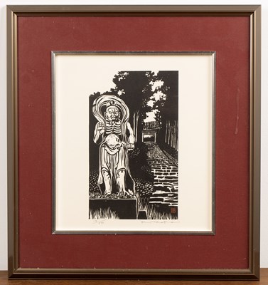 Lot 168 - Keiji Tanaka Japanese, monochrome woodblock,...