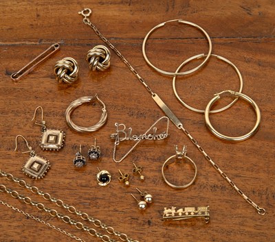 Lot 269 - Collection of miscellaneous gold jewellery...