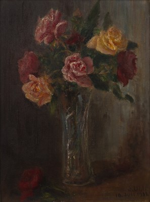 Lot 278 - Emil Uhl (1864-1945) Still life - a slender...