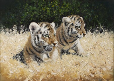 Lot 275 - Pip McGarry (b. 1955) Tiger Cubs, signed and...