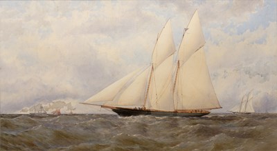 Lot 285 - 19th century English school A schooner at sea,...