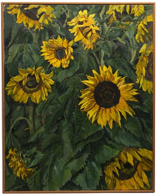 Lot 262 - Neville Crowson (contemporary) Sunflowers,...