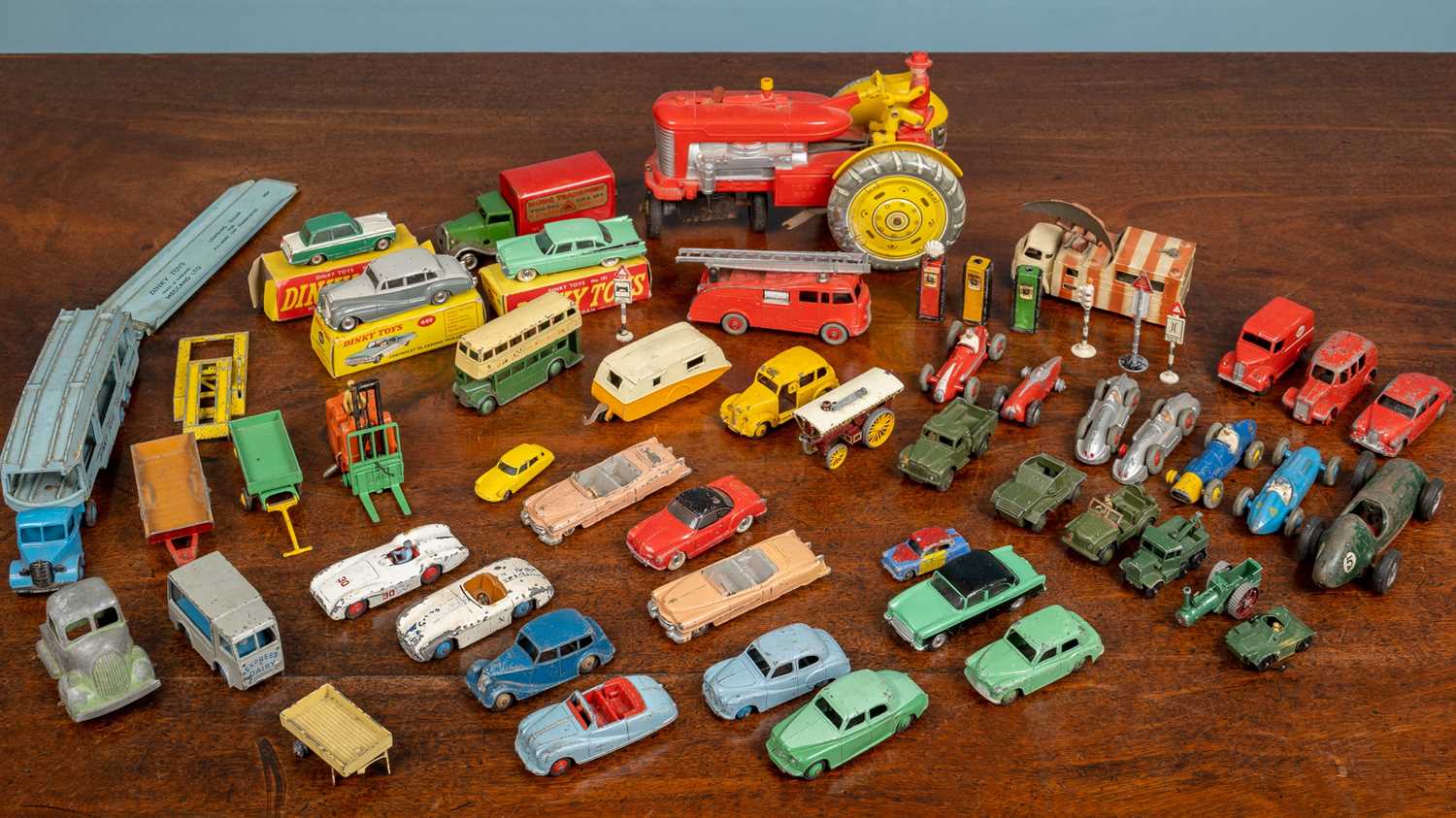 Lot 77 - A quantity of assorted toy cars, trucks and...