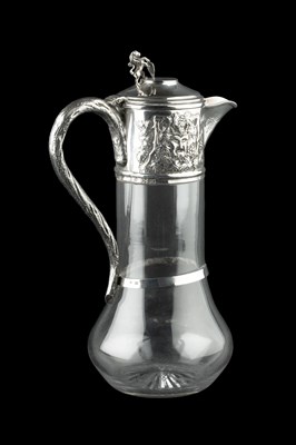 Lot 604 - A late Victorian silver mounted glass claret...