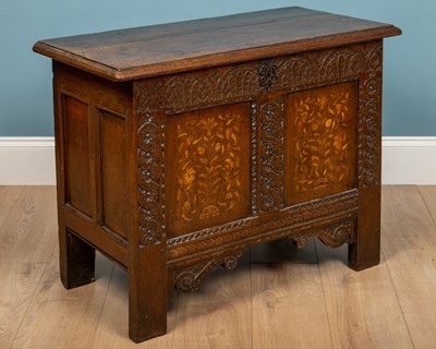 Lot 321 - An antique oak chest