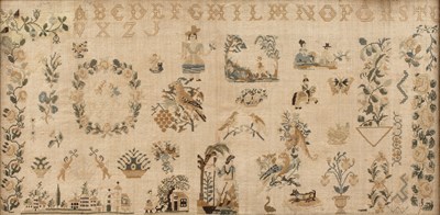 Lot 155 - Antique needlework sampler 19th Century,...