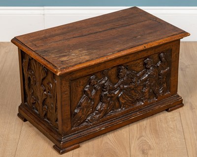 Lot 327 - An antique walnut box