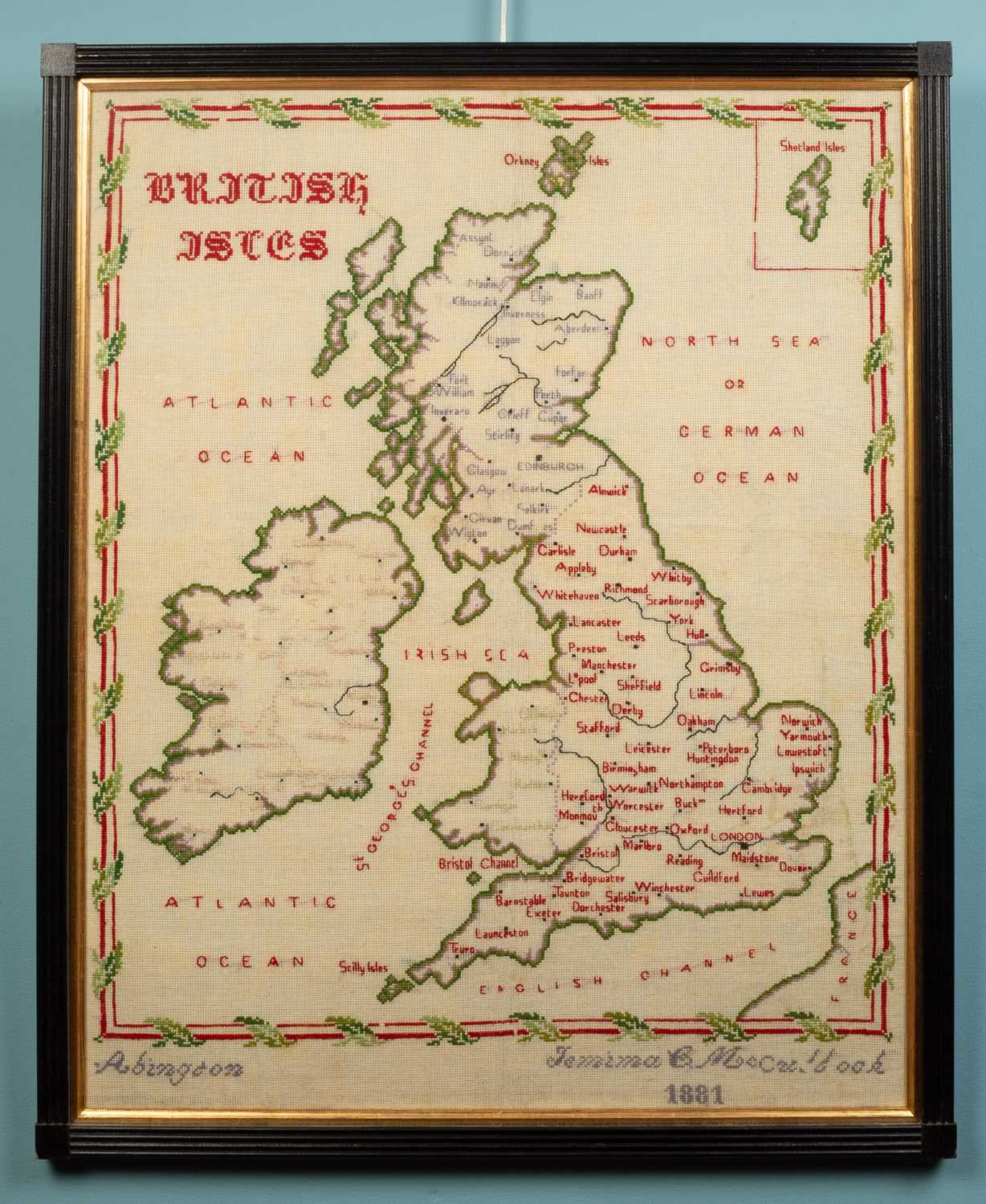 Lot 257 - A Victorian map sampler of The British Isles