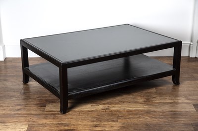 Lot 102 - Large contemporary coffee table black painted...