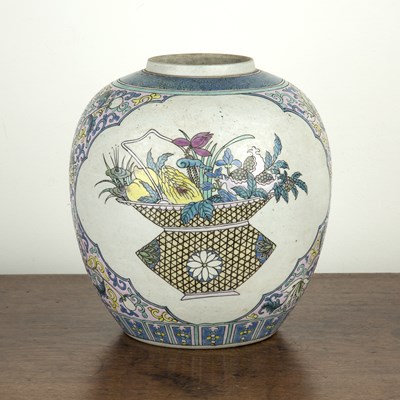 Lot 342 - Biscuit porcelain jar Chinese, 19th Century...