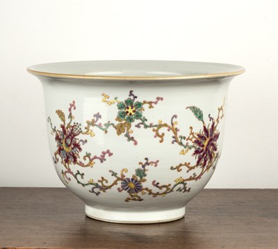 Lot 345 - White ground porcelain jardiniere Chinese,...