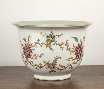 Lot 345 - White ground porcelain jardiniere Chinese,...
