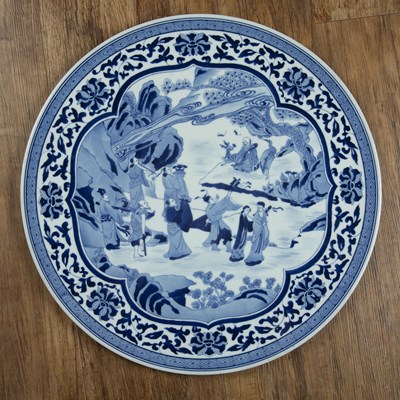 Lot 297 - Blue and white stand Chinese, early 20th...