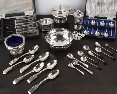 Lot 328 - Collection of miscellaneous silver comprising...