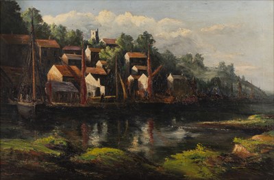 Lot 253 - Reuben Moring 'Leigh-on-Sea, Essex', signed,...