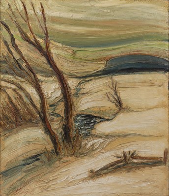 Lot 495 - Alexander Kallinin Landscape with tree, signed,...