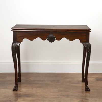 Lot 114 - Mahogany fold-over tea table 19th Century,...