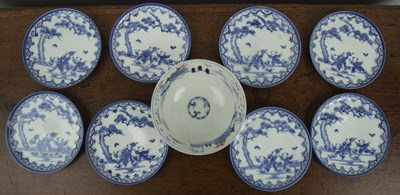 Lot 476 - Eight Hirado porcelain plates Japanese,...