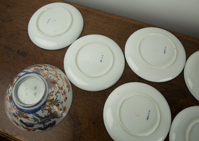 Lot 476 - Eight Hirado porcelain plates Japanese,...