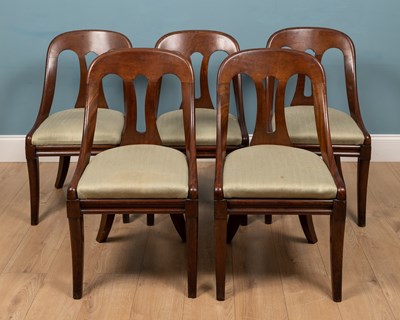 Lot 412 - A set of ten William IV mahogany dining chairs