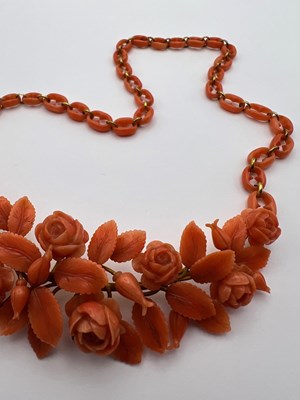 Lot 36 - A 19th century coral collar necklace, the...