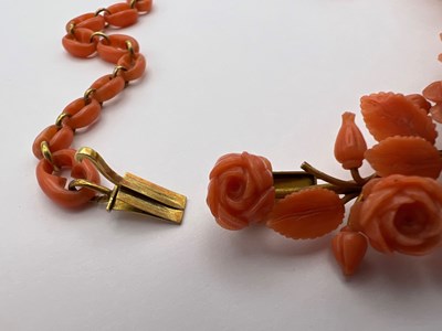 Lot 36 - A 19th century coral collar necklace, the...