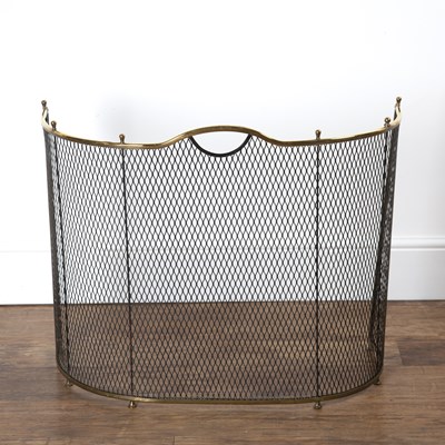 Lot 264 - Contemporary brass framed fireguard of curved...