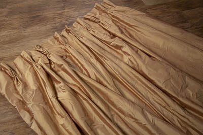 Lot 274 - Two pairs of gold silk lined and interlined...